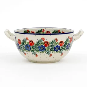 Miska fondue D02 0,7l <br> 1535X Czerwony wianuszek